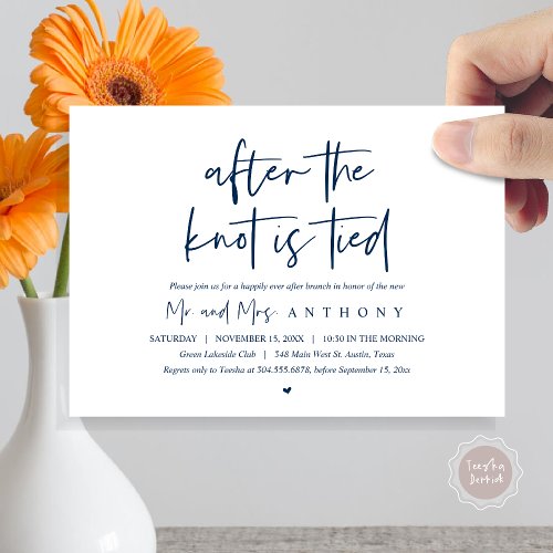 After the knot tied Happily Ever After Brunch Invitation