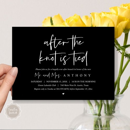 After the knot tied Happily Ever After Brunch Invitation