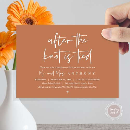 After the knot tied Happily Ever After Brunch Invitation