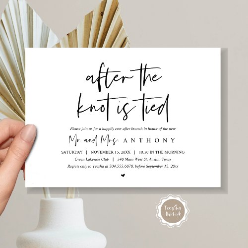 After the knot tied Happily Ever After Brunch Invitation