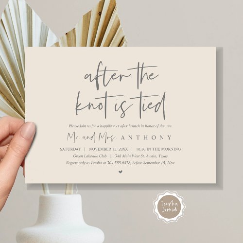 After the knot tied Happily Ever After Brunch Invitation