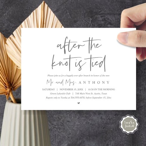 After the knot tied Happily Ever After Brunch Invitation