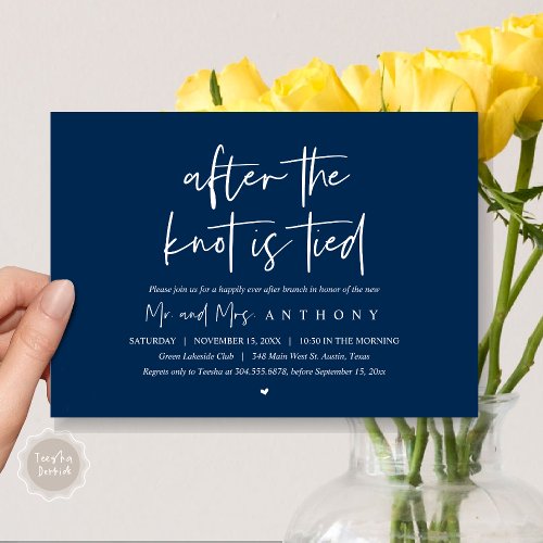 After the knot tied Happily Ever After Brunch Invitation