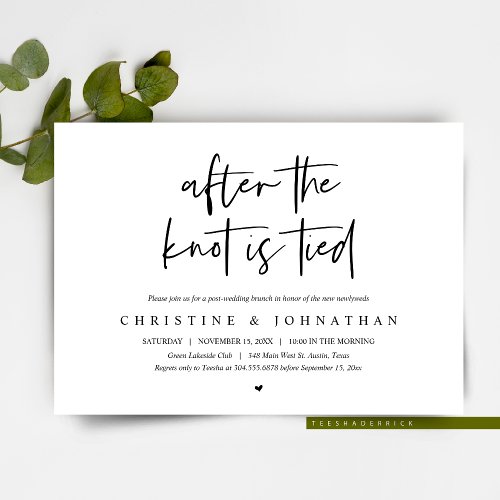 After the knot tied Post wedding Brunch Invitatio Invitation