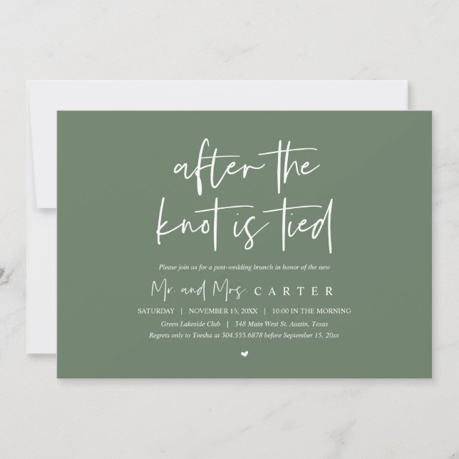 After the knot tied, Post wedding Brunch Invitation (Front)