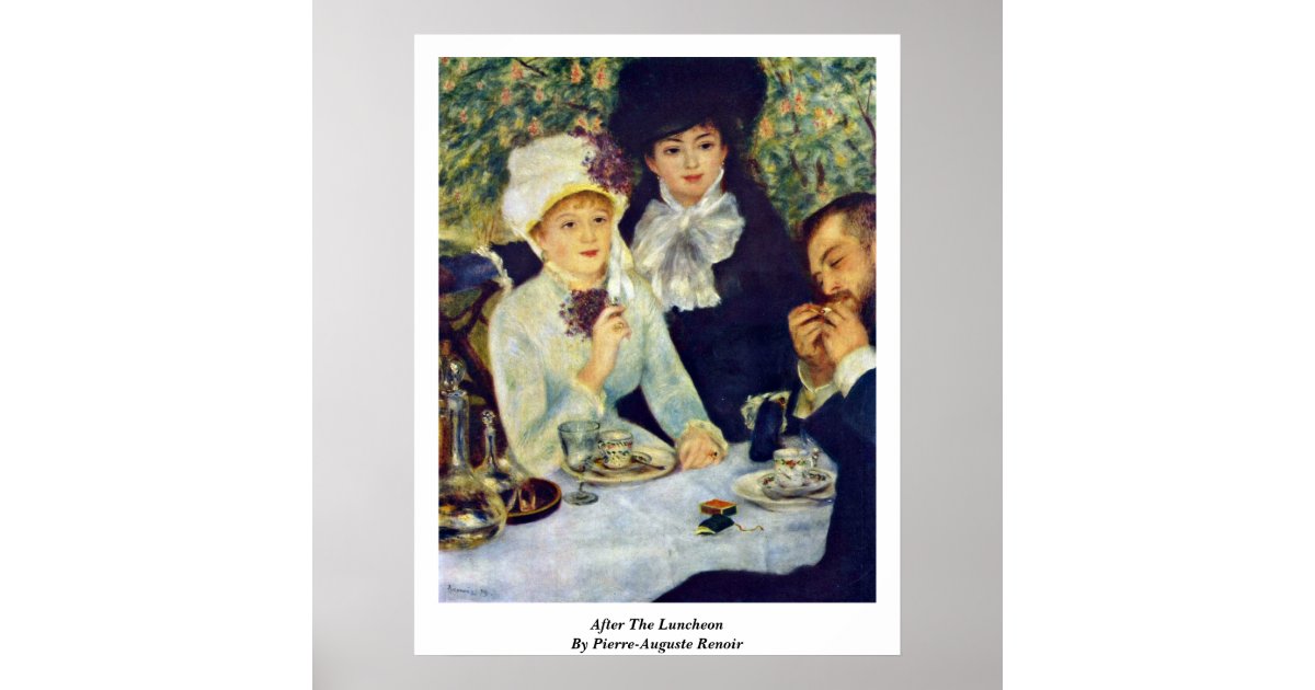After The Luncheon By Pierre Auguste Renoir Poster Zazzle Com