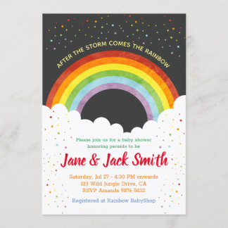 After the Rain Comes the Rainbow | Baby Shower Invitation