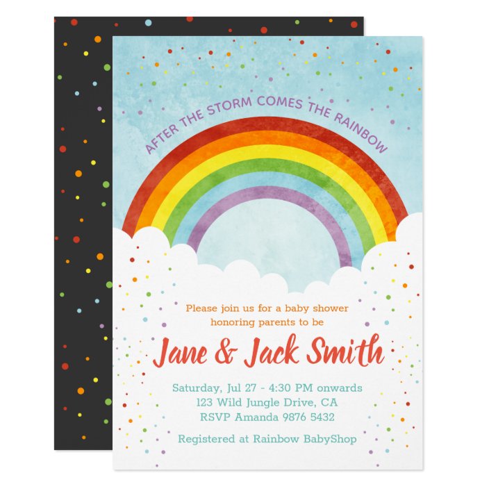rainbow baby shower invitations