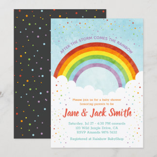After the Rain Comes the Rainbow | Baby Shower Invitation
