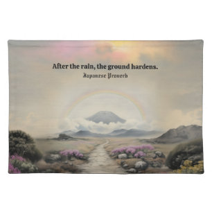 After the Rain (Japanese Watercolor Landscape Art) Cloth Placemat
