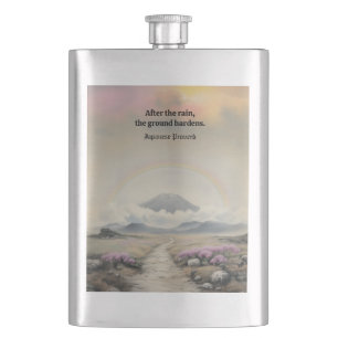 After the Rain (Japanese Watercolor Landscape Art) Flask