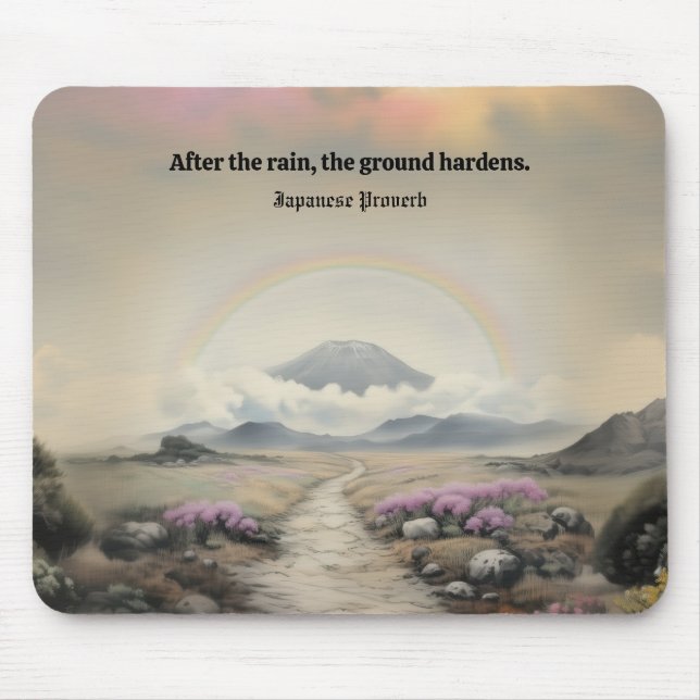 After the Rain (Japanese Watercolor Landscape Art) Mouse Pad (Front)