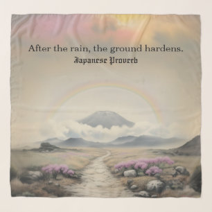 After the Rain (Japanese Watercolor Landscape Art) Scarf