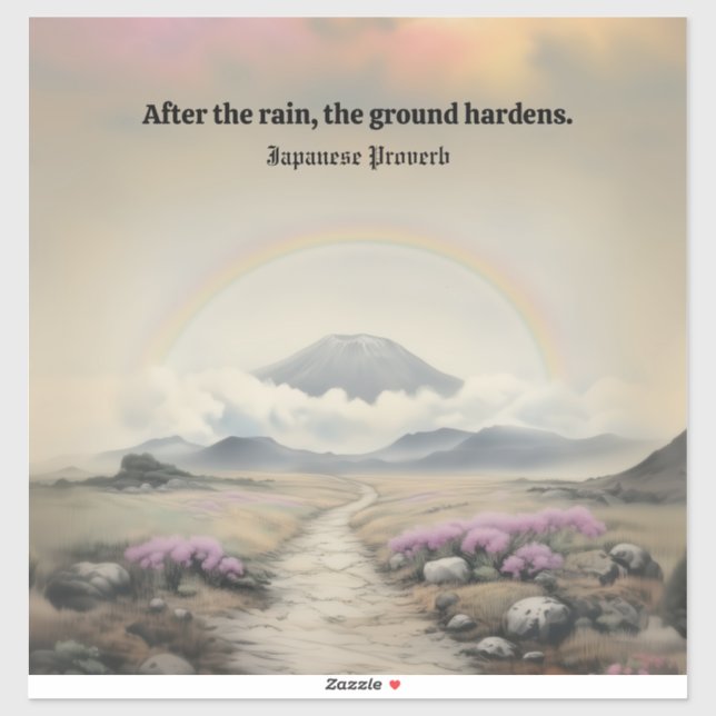 After the Rain (Japanese Watercolor Landscape Art) Sticker (Sheet)