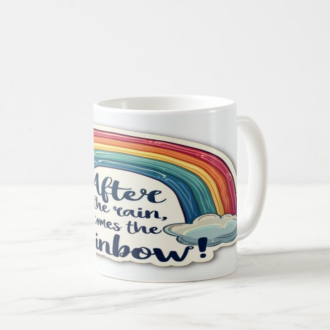 After the Rainbow Comes Rain - Hopeful Inspiration Coffee Mug (Front Right)