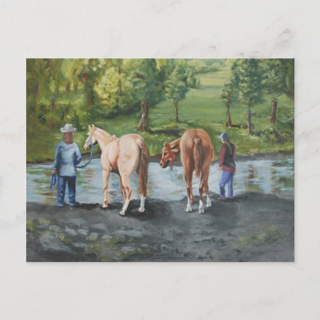 After the Ride at Quinn Meadow Postcard (Front)