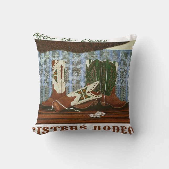 After the Rodeo Dance Throw Pillow (Front)