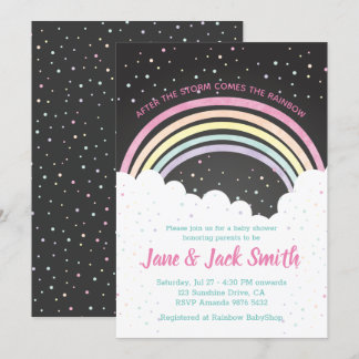 After the Storm Comes the Rainbow | Baby Shower Invitation
