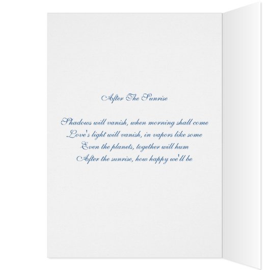 After The Sunrise Card (Inside (Left))