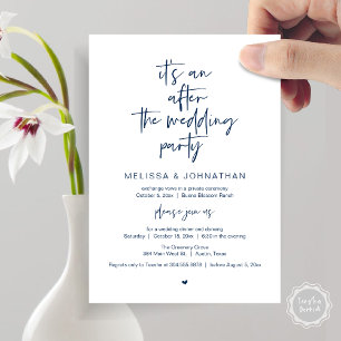 After the wedding, Black, Elopement Party Invitation