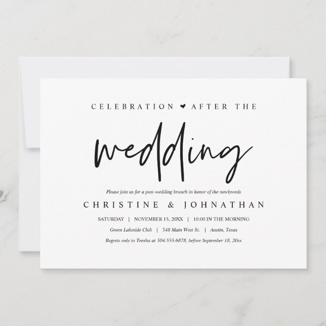 After the wedding, Brunch celebration Invitation (Front)