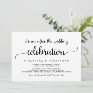 After the wedding Brunch, Modern Rustic Elopement Invitation