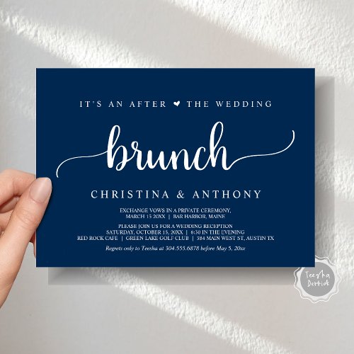 After The Wedding Brunch Rustic Elopement Invitat Invitation