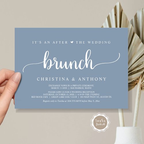 After The Wedding Brunch Rustic Elopement Invitat Invitation