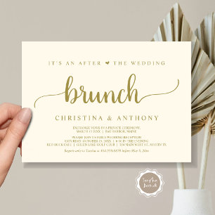 After The Wedding Brunch, Rustic Elopement Invitation