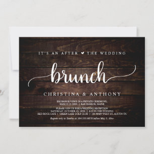 After The Wedding Brunch, Rustic Elopement Party Invitation