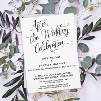 After The Wedding Celebration Elegant Script Invitation by PaperMuserie at Zazzle