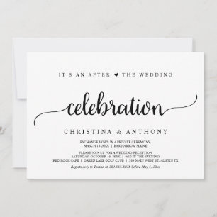 After The Wedding Celebration, Rustic Elopement Invitation