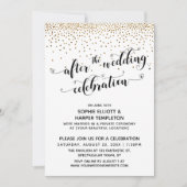 After the Wedding Celebration Script Gold Confetti Invitation (Front)