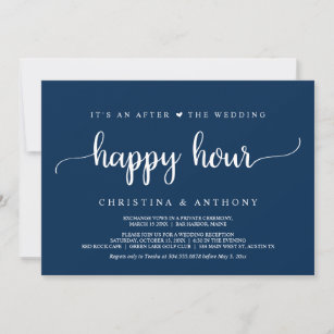 After The Wedding Happy Hour, Rustic Elopement Inv Invitation