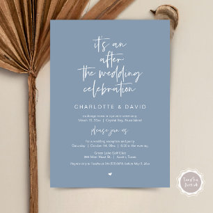 After the wedding, Navy Blue, Elopement Party Invitation