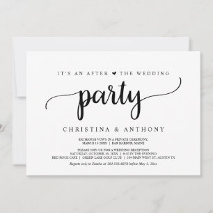 After The Wedding Party, Rustic Wedding Elopement Invitation