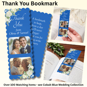 After the Wedding Photos Thank You, Cobalt Blue Bookmarks