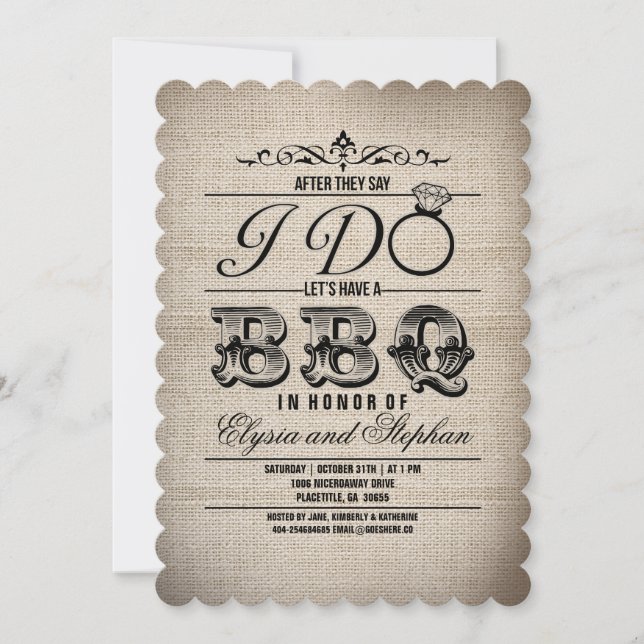 AFTER THEY SAY I DO LETS HAVE A BBQ INVITE (Front)