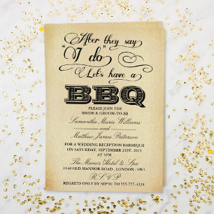 After They Say I Do, Lets Have A BBQ! - Vintage Invitation