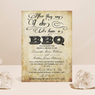 After They Say I Do, Lets Have A BBQ! - Vintage Invitation