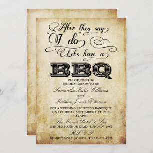 After They Say I Do, Lets Have A BBQ! - Vintage Invitation