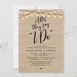 After They Say "I Do", Wedding Dinner Celebration Invitation