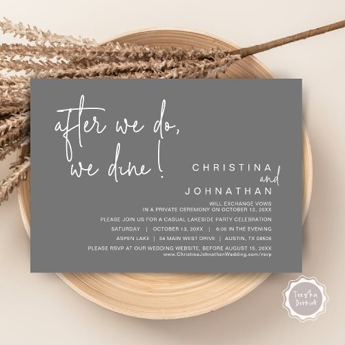 After We Do We Dine Wedding Elopement Dinner Invitation