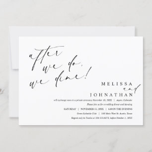 After we do, we dine, wedding elopement invitation