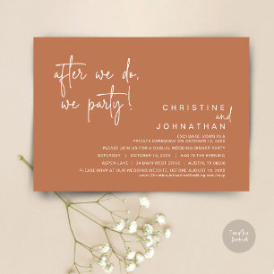 After We Do, We Party, Wedding Dinner, Copper Invitation