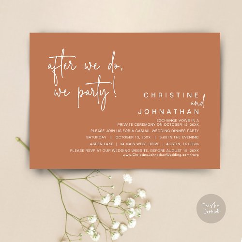 After We Do We Party Wedding Dinner Copper Invitation