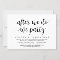 After We Do, We Party, Wedding Elopement Dinner