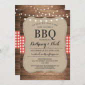 After We Say I Do BBQ Rustic Red Lights Invite (Front/Back)