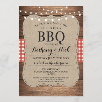 After We Say I Do Bbq Rustic Red Lights Invite by WOWWOWMEOW at Zazzle
