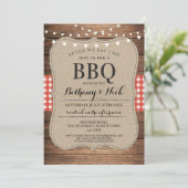 After We Say I Do BBQ Rustic Red Lights Invite (Standing Front)